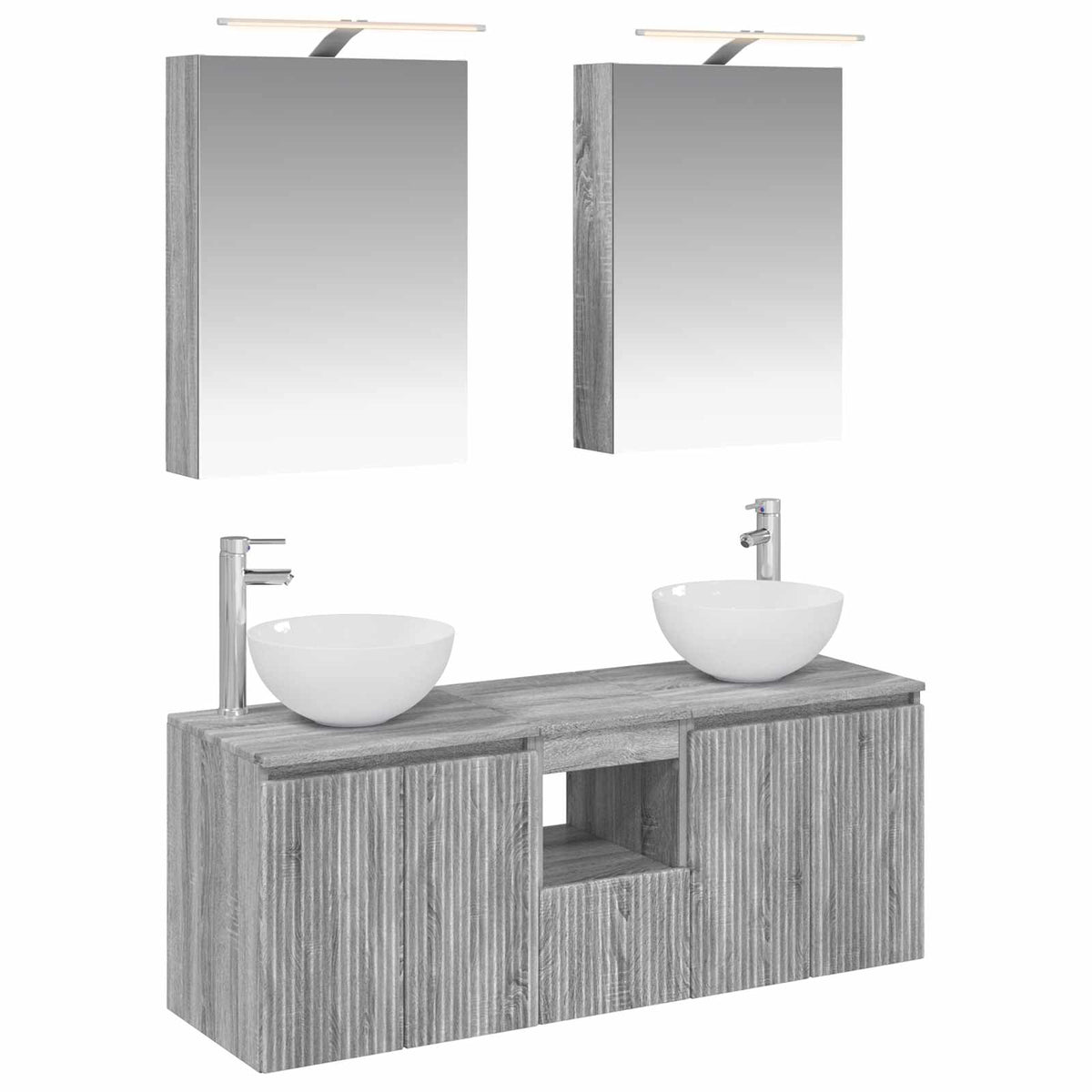 Bathroom Cabinet Set 5 pcs 50 x 14.5 x 70 cm Grey Sonoma