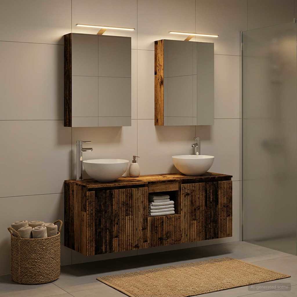 vidaXL Bathroom Cabinet Set 5 pcs Old Wood Engineered Wood 1