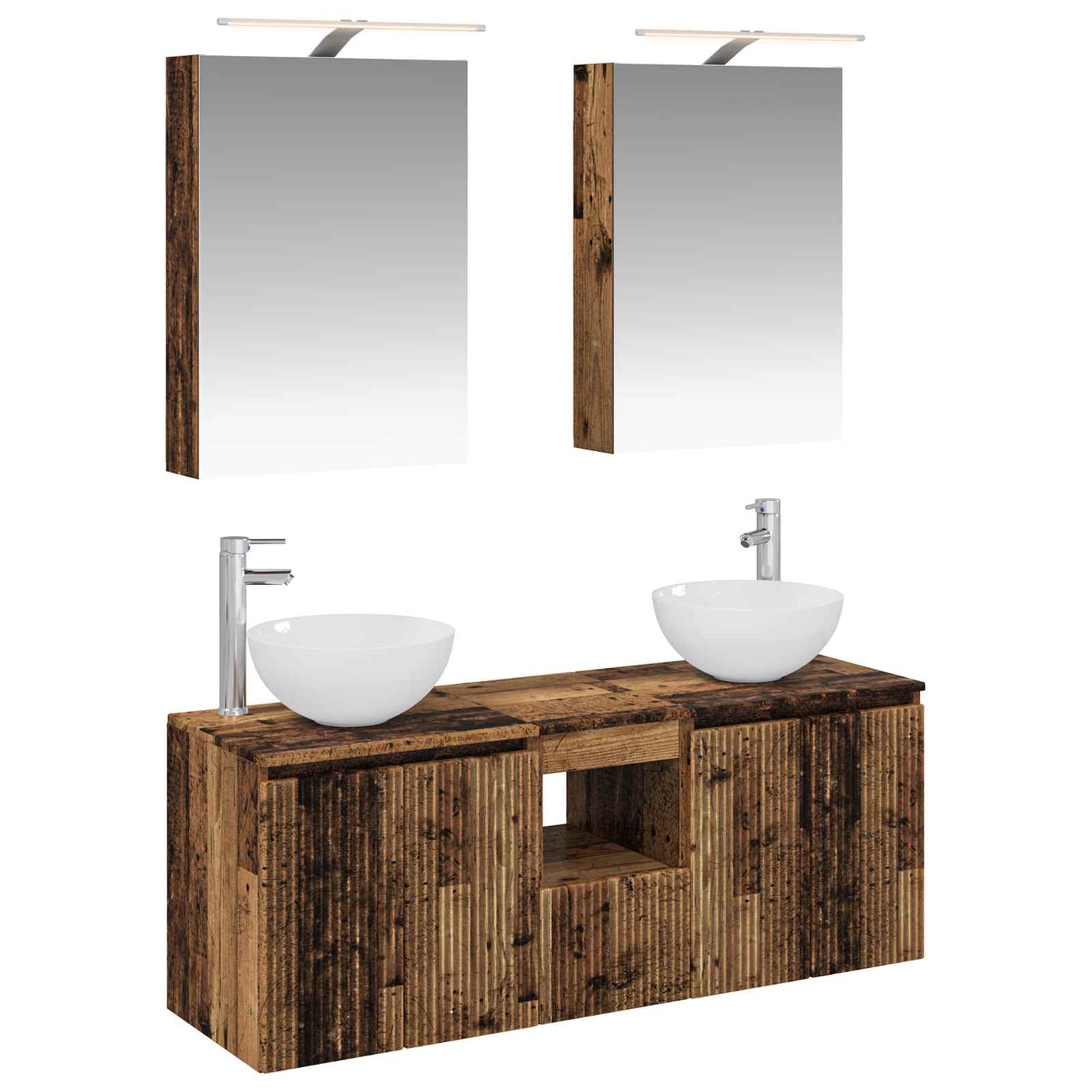 vidaXL Bathroom Cabinet Set 5 pcs Old Wood Engineered Wood 2