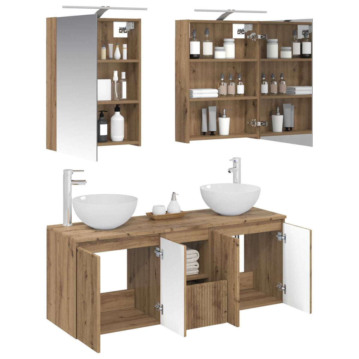 Bathroom Cabinet Set 5 pcs 50 x 14.5 x 70 cm Artisan oak