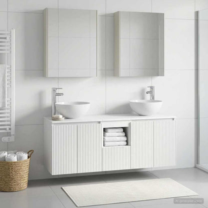 vidaXL Bathroom Cabinet Set 5 pcs White Engineered Wood 4