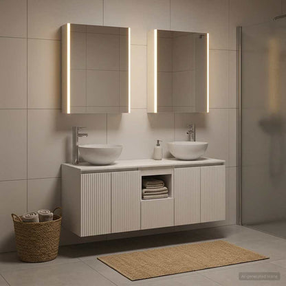 vidaXL Bathroom Cabinet Set 5 pcs White Engineered Wood 1