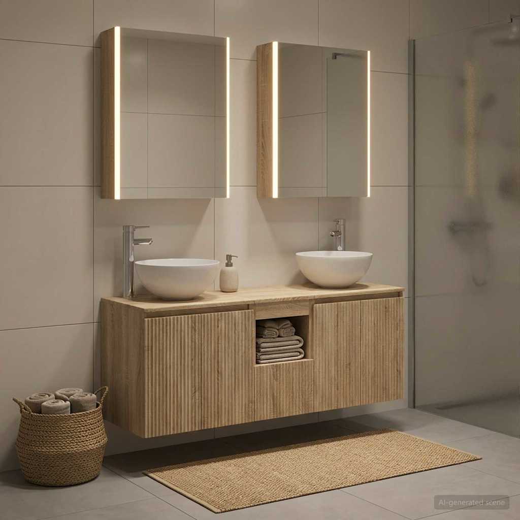 Bathroom Cabinet Set 5 pcs 53 x 15.5 x 70 cm Sonoma oak