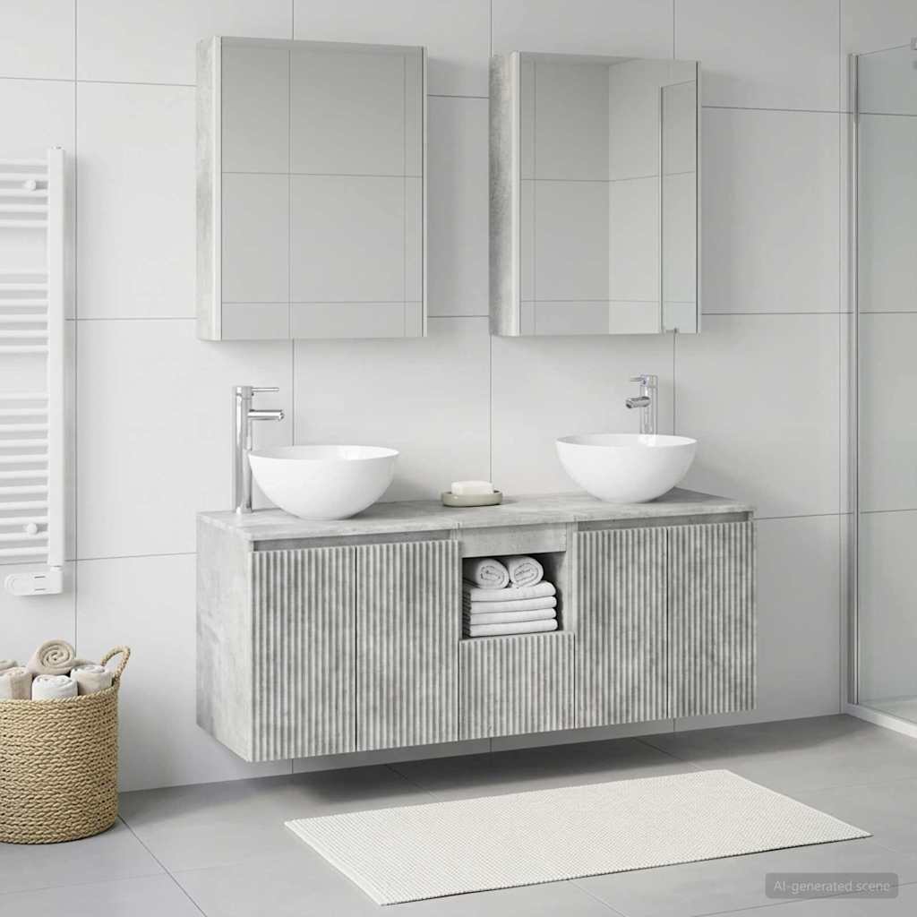 vidaXL Bathroom Cabinet Set 5 pcs Concrete Grey Engineered Wood 1