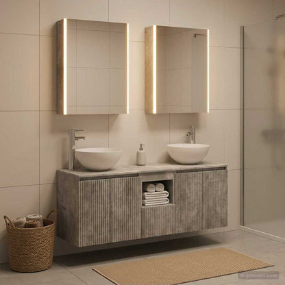 vidaXL Bathroom Cabinet Set 5 pcs Concrete Grey Engineered Wood 4