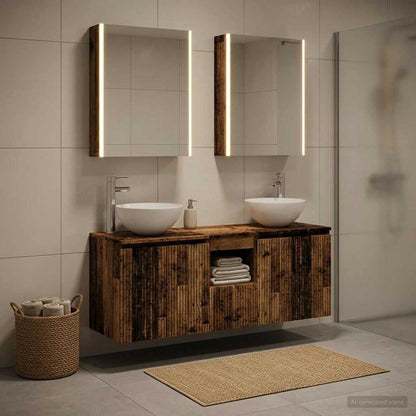 Bathroom Cabinet Set 5 pcs 53 x 15.5 x 70 cm Old wood