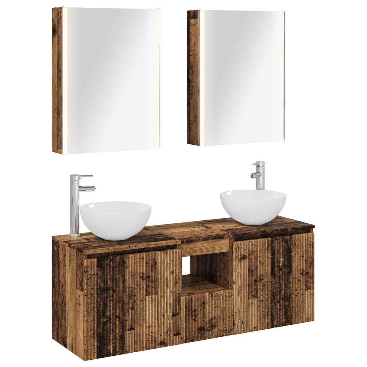 Bathroom Cabinet Set 5 pcs 53 x 15.5 x 70 cm Old wood