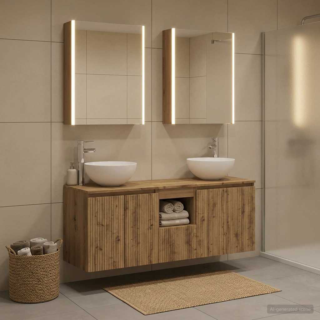 vidaXL Bathroom Cabinet Set 5 pcs Artisan Oak Engineered Wood 4
