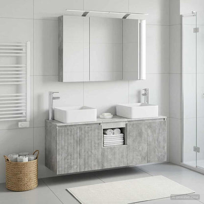 vidaXL Bathroom Cabinet Set 4 pcs Concrete Grey Engineered Wood 1