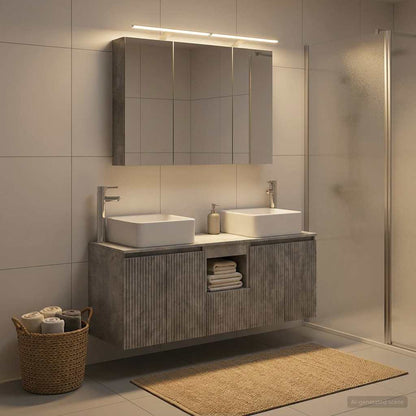 vidaXL Bathroom Cabinet Set 4 pcs Concrete Grey Engineered Wood 4