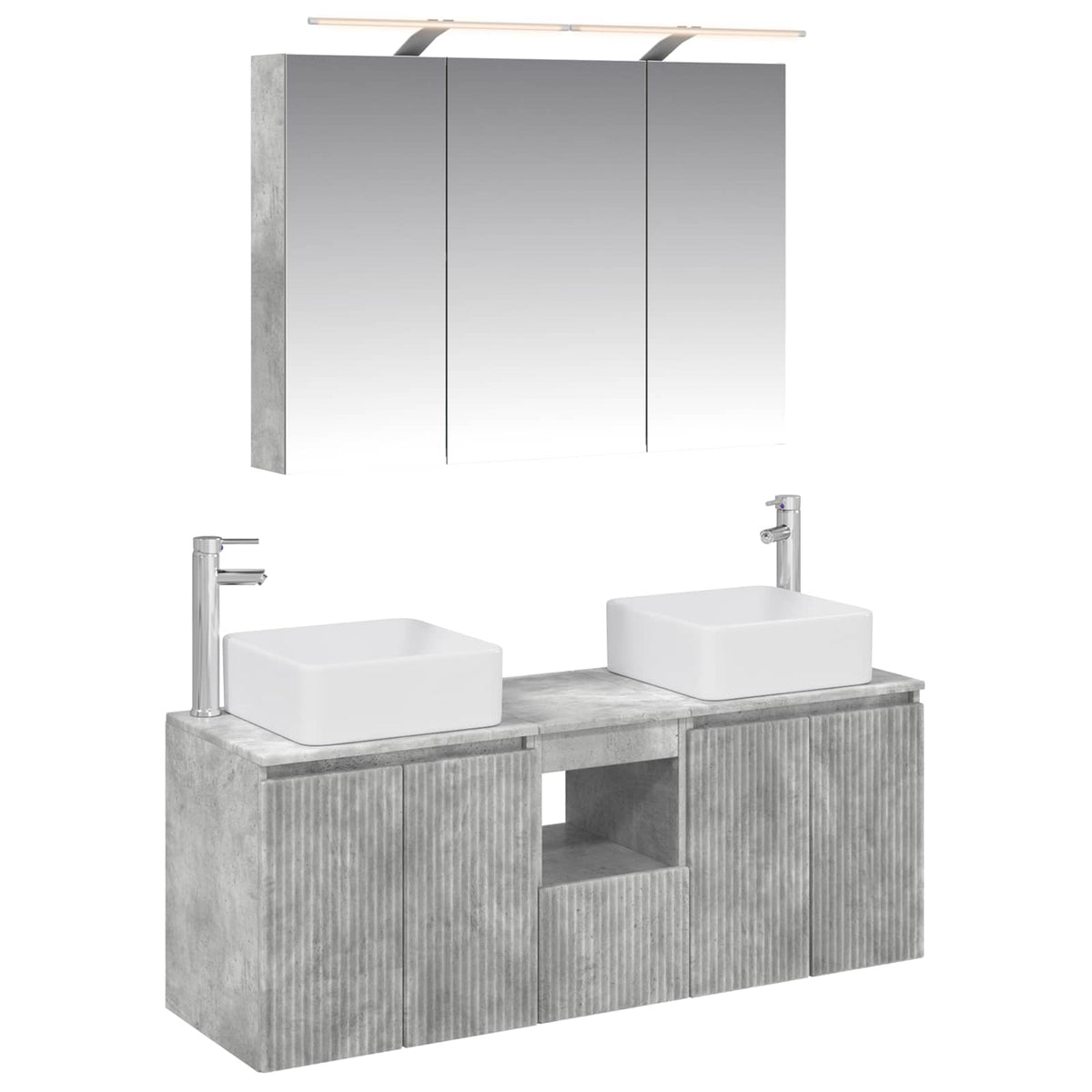vidaXL Bathroom Cabinet Set 4 pcs Concrete Grey Engineered Wood 2