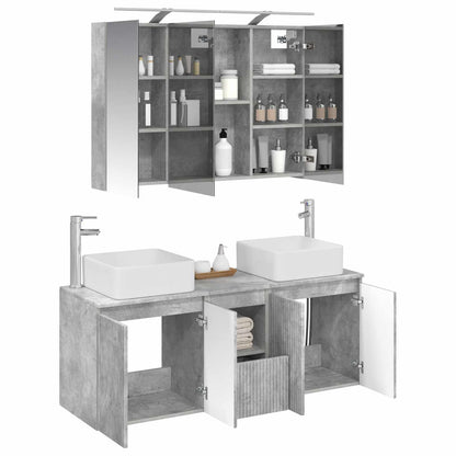 vidaXL Bathroom Cabinet Set 4 pcs Concrete Grey Engineered Wood 3