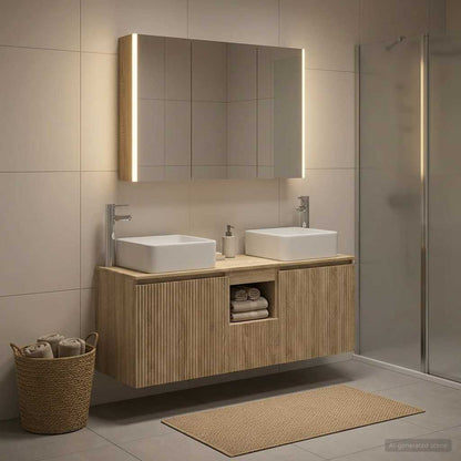 vidaXL Bathroom Cabinet Set 4 pcs Sonoma Oak Engineered Wood 4