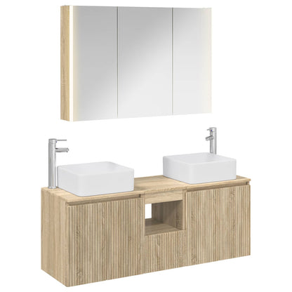 vidaXL Bathroom Cabinet Set 4 pcs Sonoma Oak Engineered Wood 2