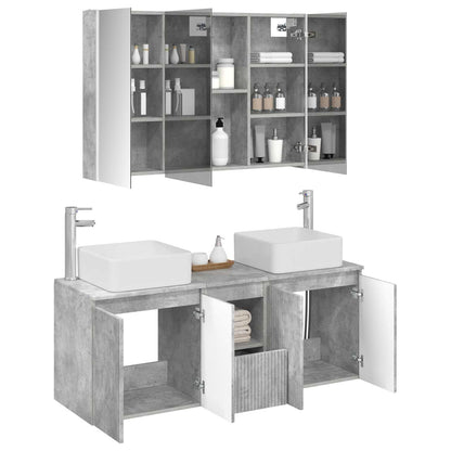 Bathroom Cabinet Set 4 pcs 103.5 x 15.5 x 70 cm Concrete grey