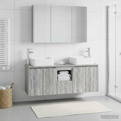 Bathroom Cabinet Set 4 pcs 103.5 x 15.5 x 70 cm Grey sonoma