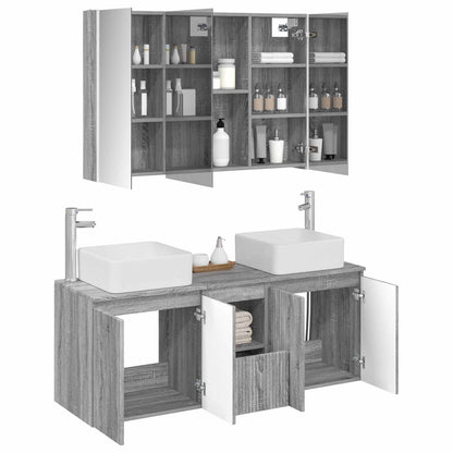 Bathroom Cabinet Set 4 pcs 103.5 x 15.5 x 70 cm Grey sonoma