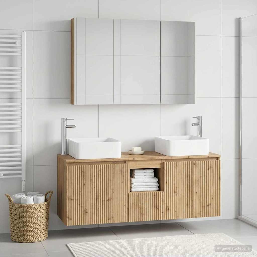 vidaXL Bathroom Cabinet Set 4 pcs Artisan Oak Engineered Wood 4