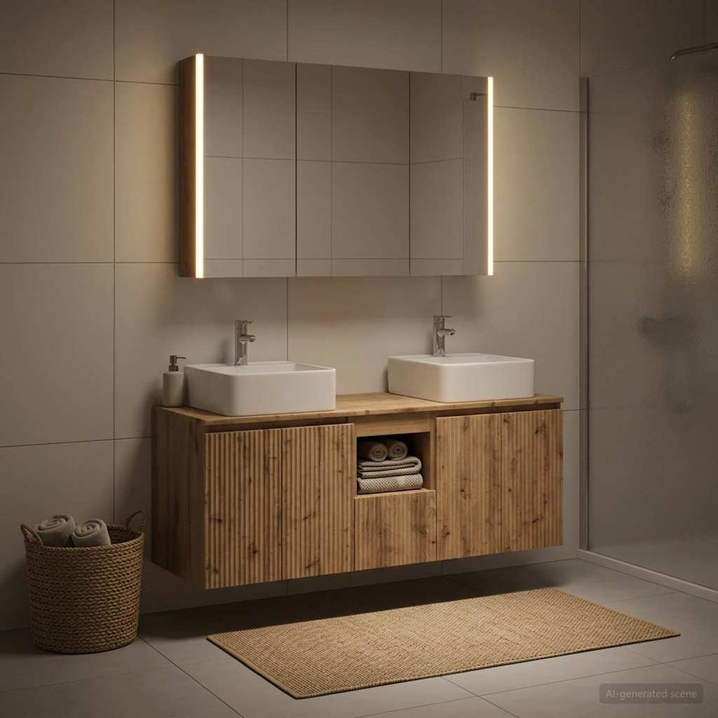 vidaXL Bathroom Cabinet Set 4 pcs Artisan Oak Engineered Wood 1