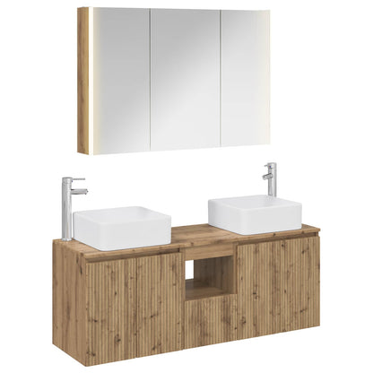 vidaXL Bathroom Cabinet Set 4 pcs Artisan Oak Engineered Wood 2