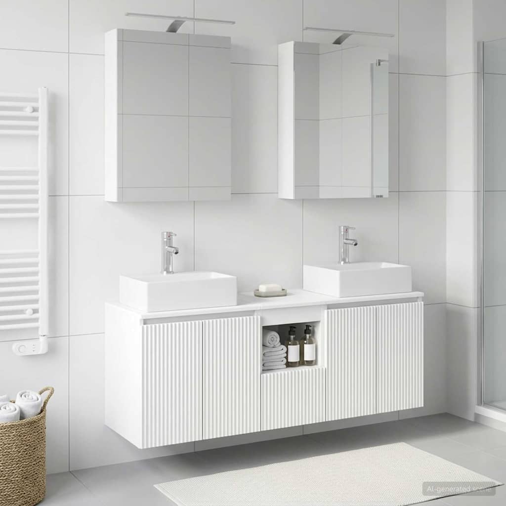 Bathroom Cabinet Set 5 pcs 50 x 14.5 x 70 cm White