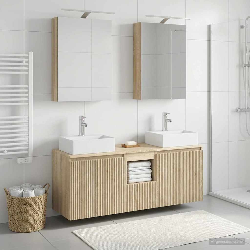 vidaXL Bathroom Cabinet Set 5 pcs Sonoma Oak Engineered Wood 1