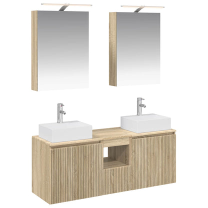 vidaXL Bathroom Cabinet Set 5 pcs Sonoma Oak Engineered Wood 2