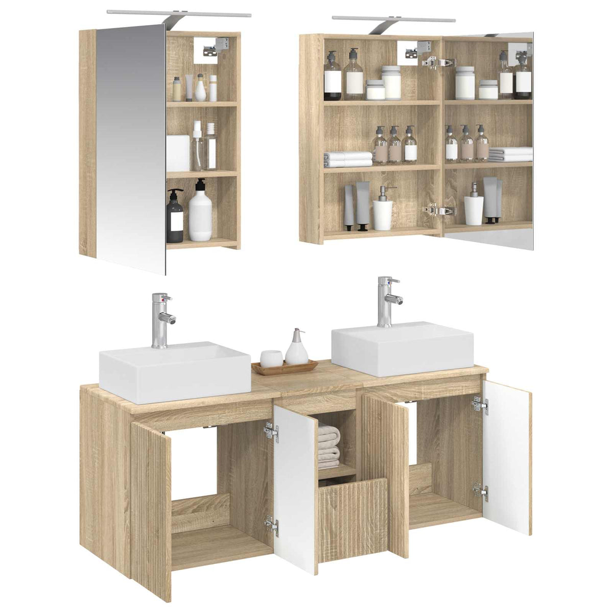 Bathroom Cabinet Set 5 pcs 50 x 14.5 x 70 cm Sonoma oak