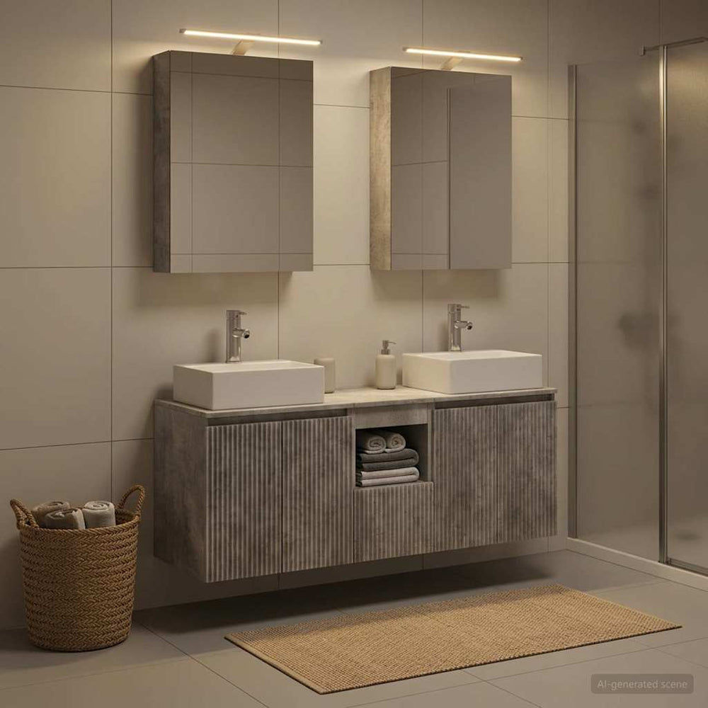 vidaXL Bathroom Cabinet Set 5 pcs Concrete Grey Engineered Wood