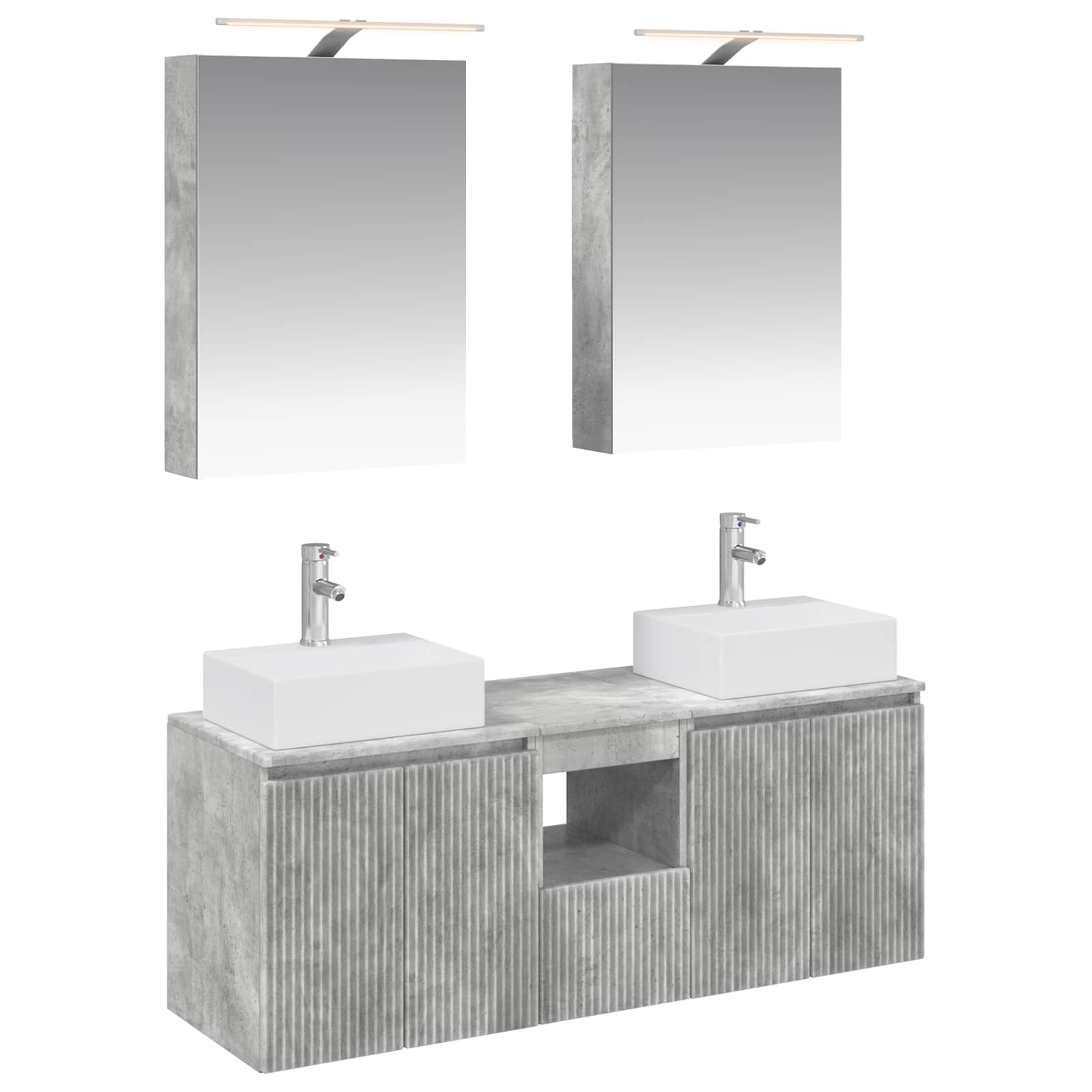 vidaXL Bathroom Cabinet Set 5 pcs Concrete Grey Engineered Wood 2