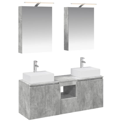 vidaXL Bathroom Cabinet Set 5 pcs Concrete Grey Engineered Wood 2