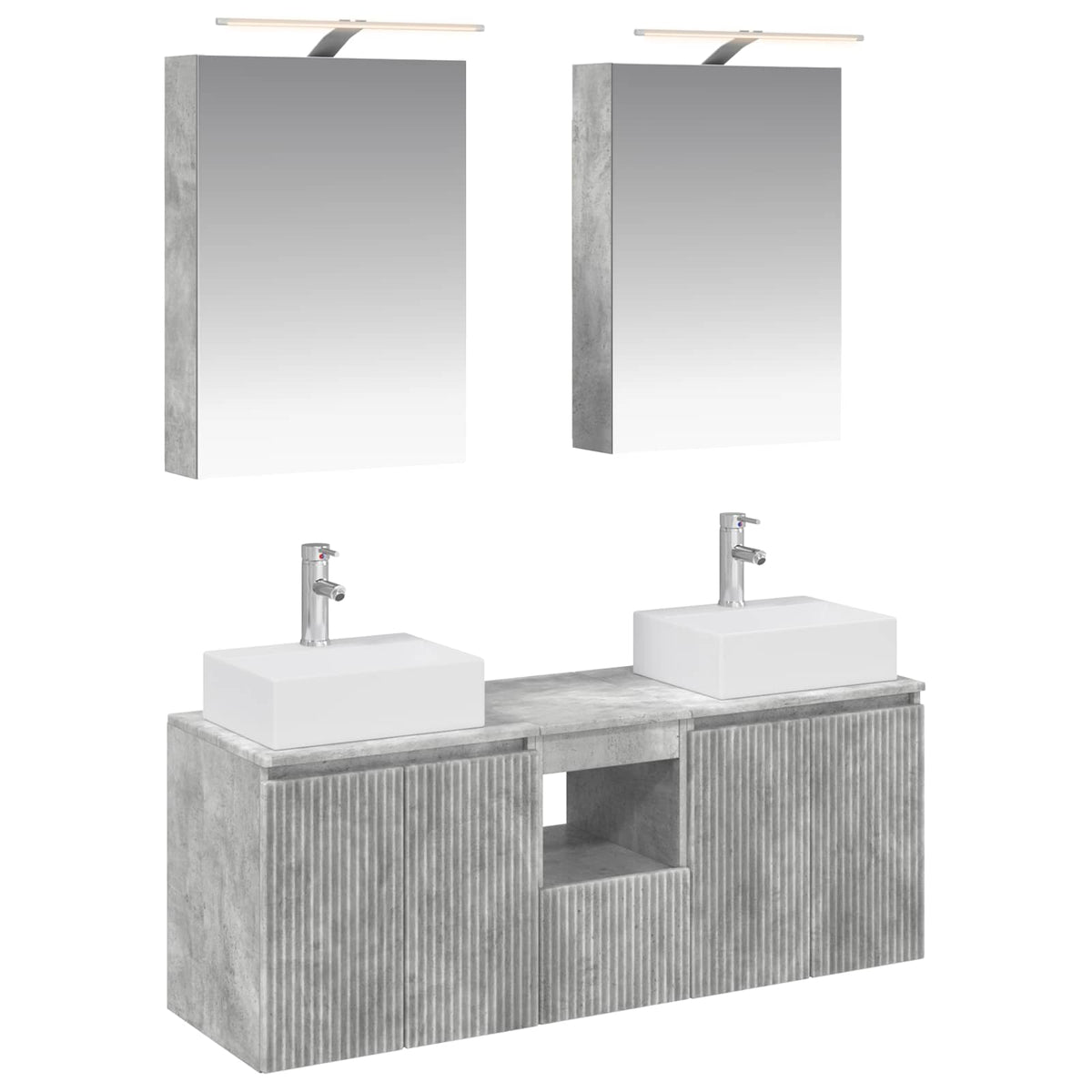 Bathroom Cabinet Set 5 pcs 50 x 14.5 x 70 cm Concrete grey