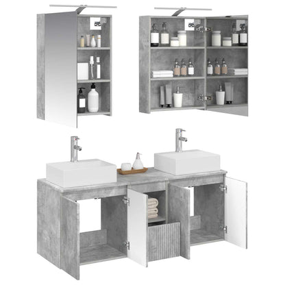 vidaXL Bathroom Cabinet Set 5 pcs Concrete Grey Engineered Wood 3