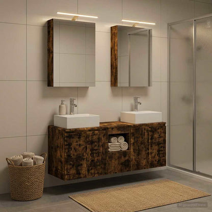 vidaXL Bathroom Cabinet Set 5 pcs Smoked Oak Engineered Wood 4