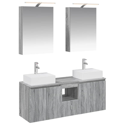 vidaXL Bathroom Cabinet Set 5 pcs Grey Sonoma Engineered Wood 2