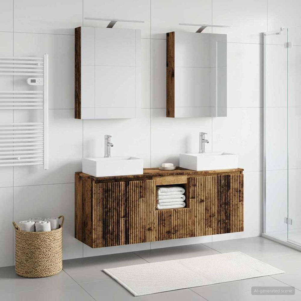 vidaXL Bathroom Cabinet Set 5 pcs Old Wood Engineered Wood