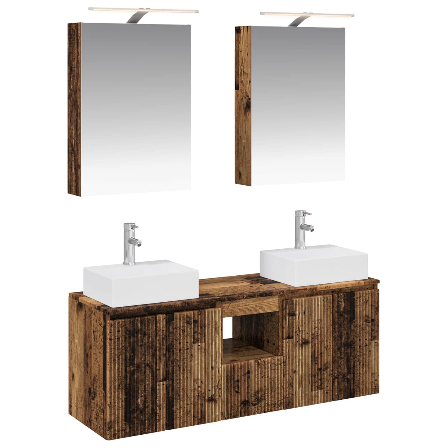 vidaXL Bathroom Cabinet Set 5 pcs Old Wood Engineered Wood 2