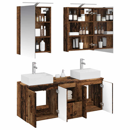 vidaXL Bathroom Cabinet Set 5 pcs Old Wood Engineered Wood 3
