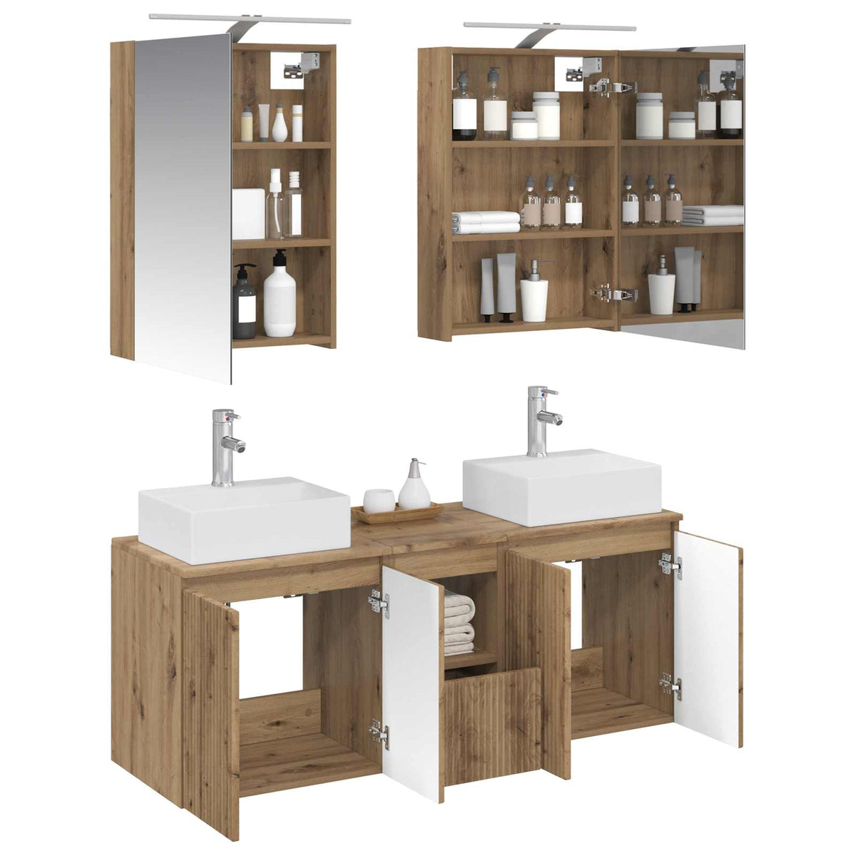 Bathroom Cabinet Set 5 pcs 50 x 14.5 x 70 cm Artisan oak