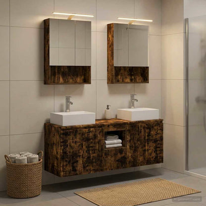 vidaXL Bathroom Cabinet Set 5 pcs Smoked Oak Engineered Wood 1