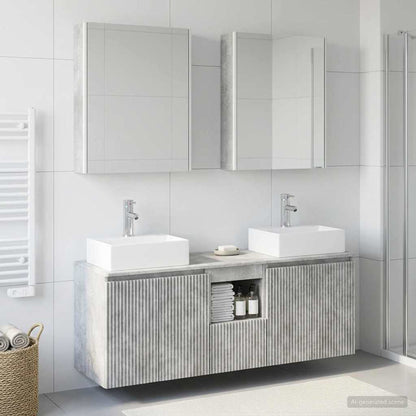 vidaXL Bathroom Cabinet Set 5 pcs Concrete Grey Engineered Wood 4