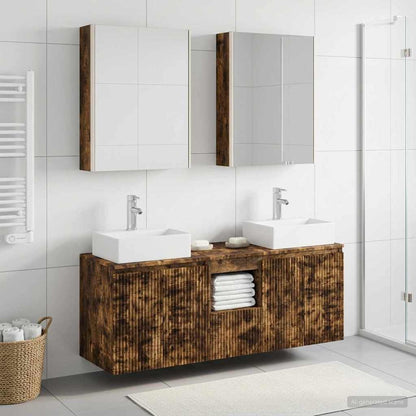 vidaXL Bathroom Cabinet Set 5 pcs Smoked Oak Engineered Wood 4