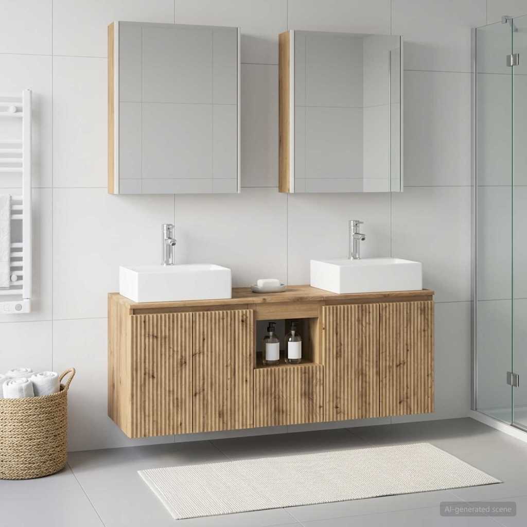 vidaXL Bathroom Cabinet Set 5 pcs Artisan Oak Engineered Wood 4