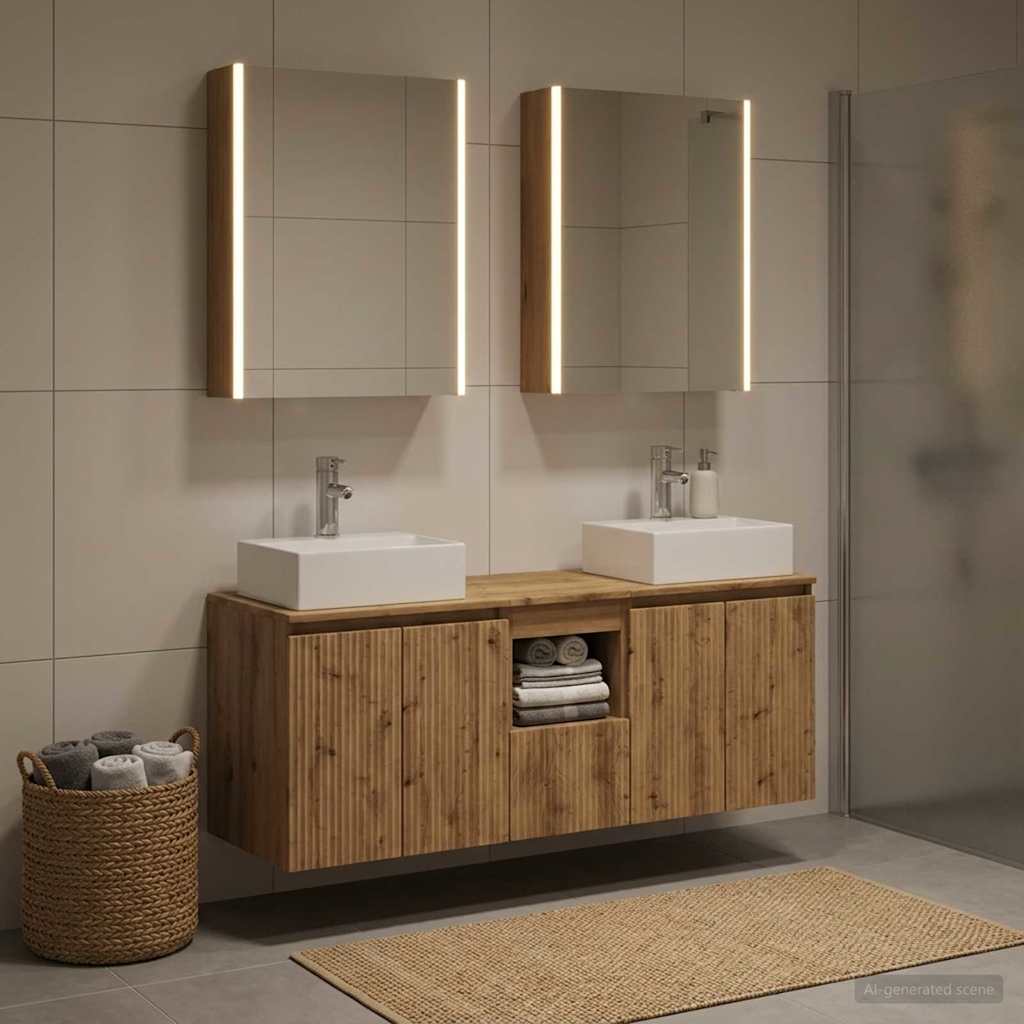 vidaXL Bathroom Cabinet Set 5 pcs Artisan Oak Engineered Wood 1