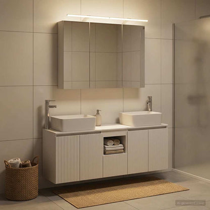 Bathroom Cabinet Set 4 pcs 100 x 14.5 x 70 cm White