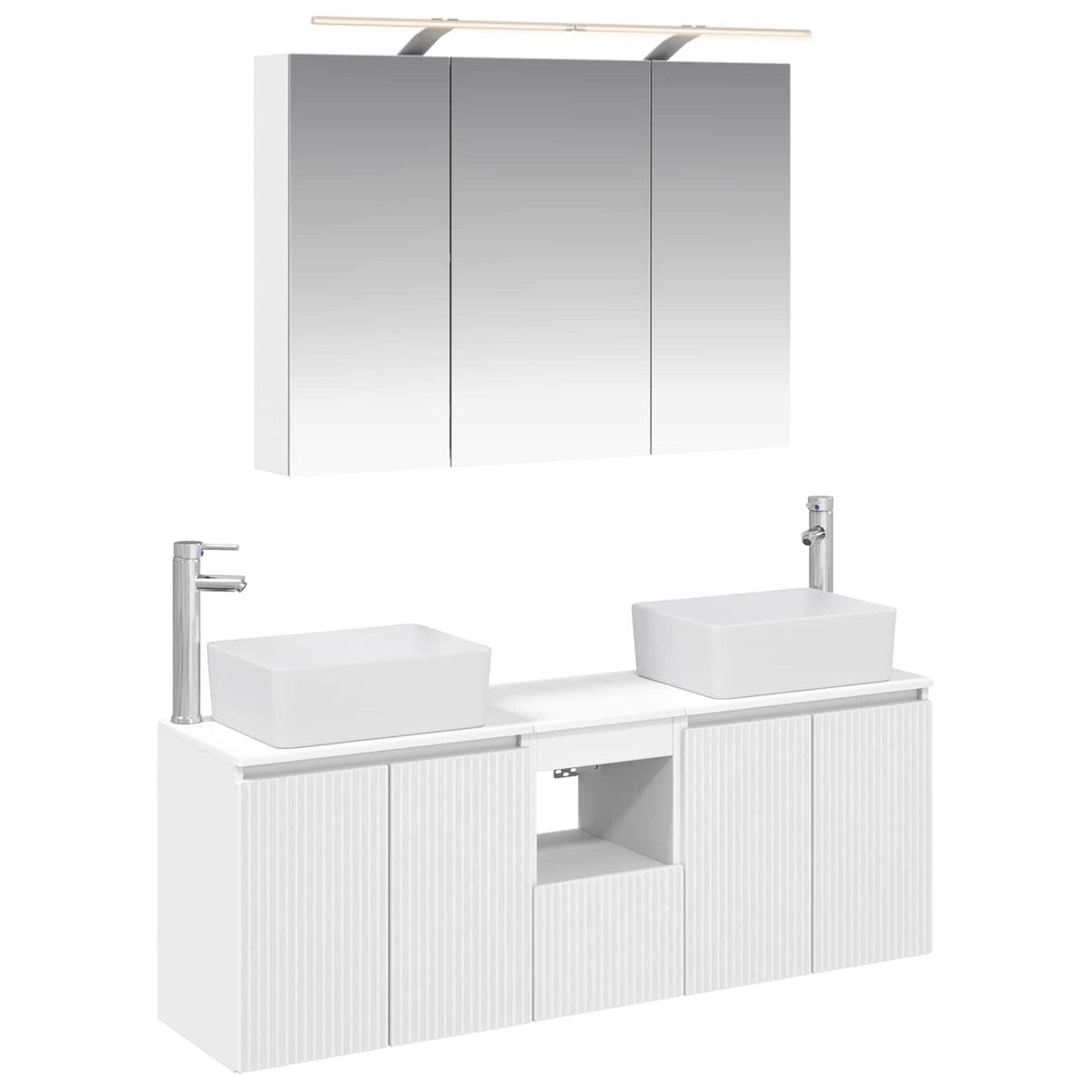 Bathroom Cabinet Set 4 pcs 100 x 14.5 x 70 cm White