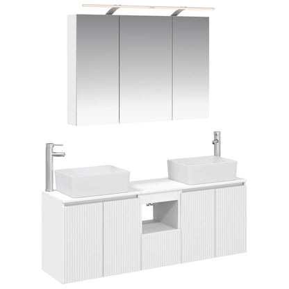 Bathroom Cabinet Set 4 pcs 100 x 14.5 x 70 cm White