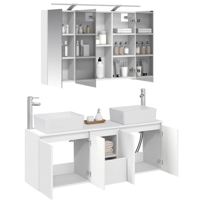 Bathroom Cabinet Set 4 pcs 100 x 14.5 x 70 cm White