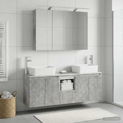 vidaXL Bathroom Cabinet Set 4 pcs Concrete Grey Engineered Wood 4