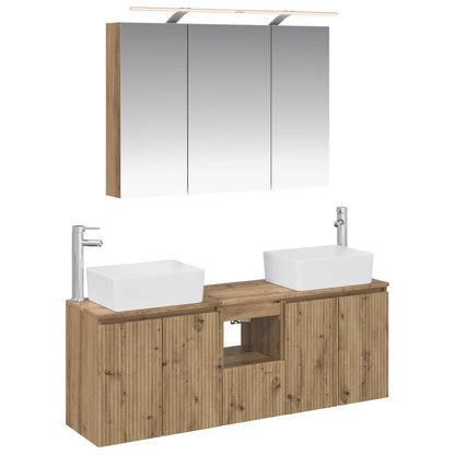 Bathroom Cabinet Set 4 pcs 100 x 14.5 x 70 cm Artisan oak